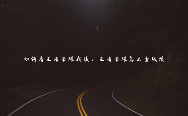 如何看王者荣耀战绩,王者荣耀怎么查战绩 如何看王者荣耀战绩,王者荣耀怎么查战绩