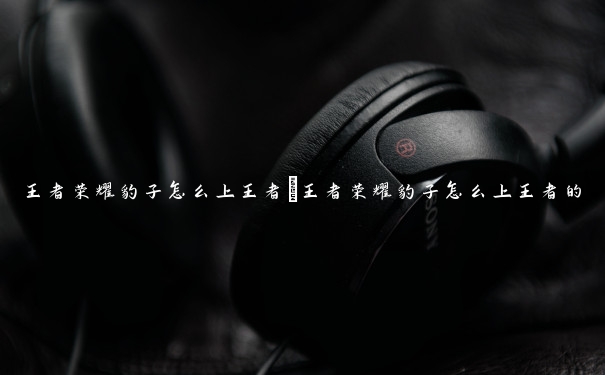 王者荣耀豹子怎么上王者 王者荣耀豹子怎么上王者的 王者荣耀豹子怎么上王者 王者荣耀豹子怎么上王者的