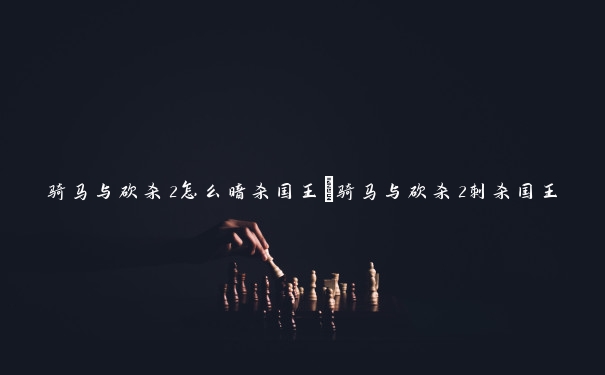 骑马与砍杀2怎么暗杀国王 骑马与砍杀2刺杀国王 骑马与砍杀2怎么暗杀国王 骑马与砍杀2刺杀国王