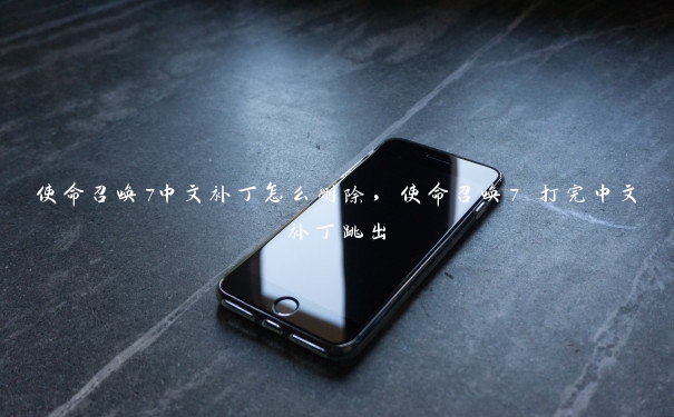 使命召唤7中文补丁怎么删除，使命召唤7 打完中文补丁跳出