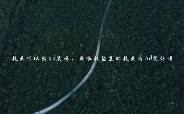 提莫可以出ad装吗,英雄联盟里的提莫出ad装好吗 提莫可以出ad装吗,英雄联盟里的提莫出ad装好吗