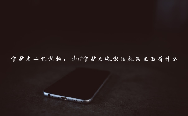 守护者二觉宠物,dnf守护之魂宠物礼包里面有什么 守护者二觉宠物,dnf守护之魂宠物礼包里面有什么