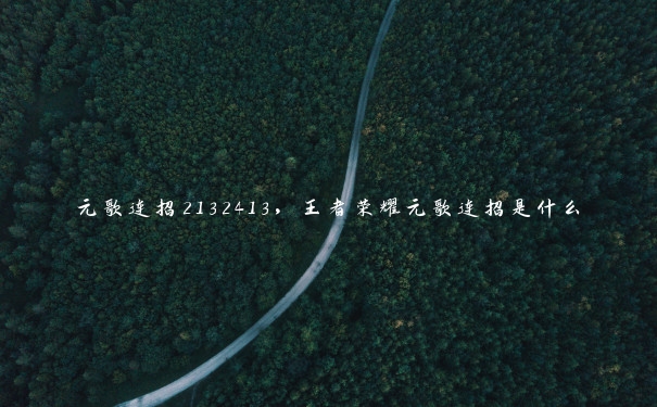 元歌连招2132413,王者荣耀元歌连招是什么 元歌连招2132413,王者荣耀元歌连招是什么
